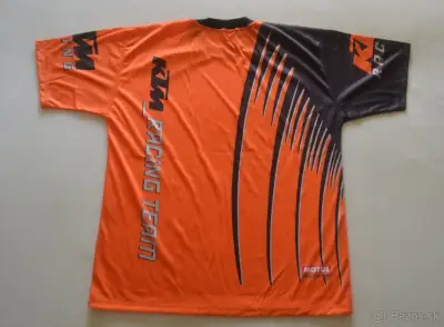 KTM kvalitné tričko oranžové cierne – náhľad 2