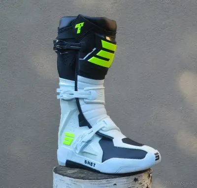 Kvalitné čižmy topánky boty SHOT žlté fluo biele