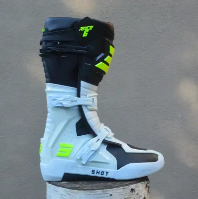 Kvalitné čižmy topánky boty SHOT žlté fluo biele – náhľad 5