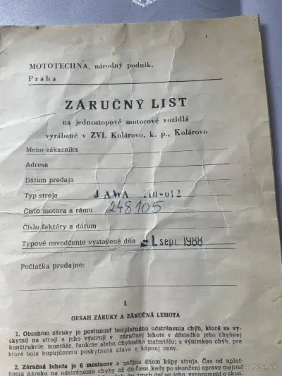 JAWA BABETTA 210 ORIGINAL 1988 + záručný list – náhľad 6
