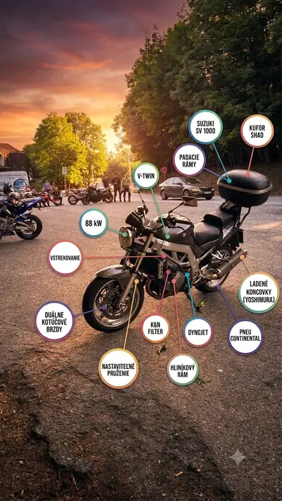 Suzuki SV 1000 88KW vstrek V-Twin