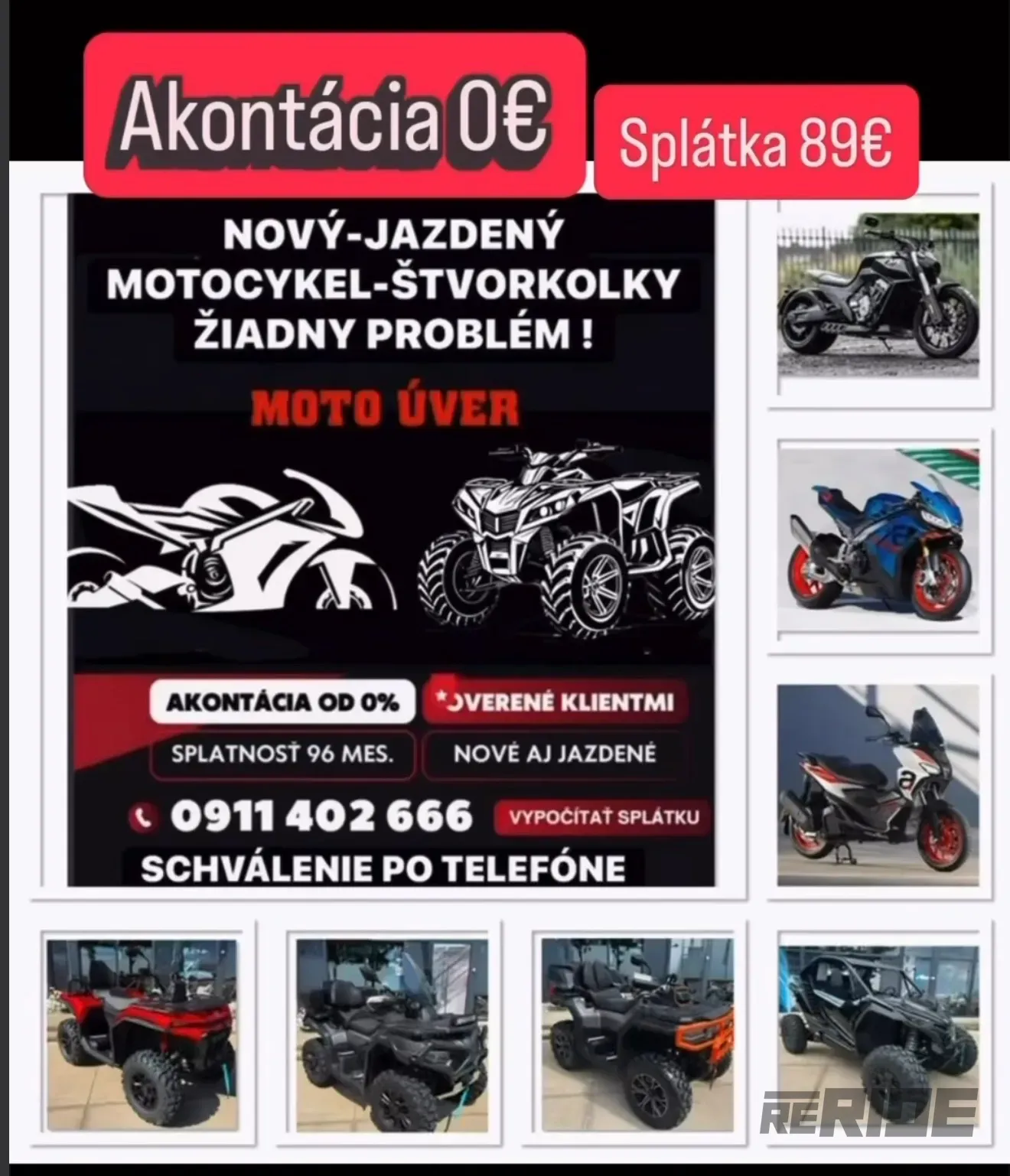 Motocykle štvorkolky na splátky s 0%akontáciou - foto 1